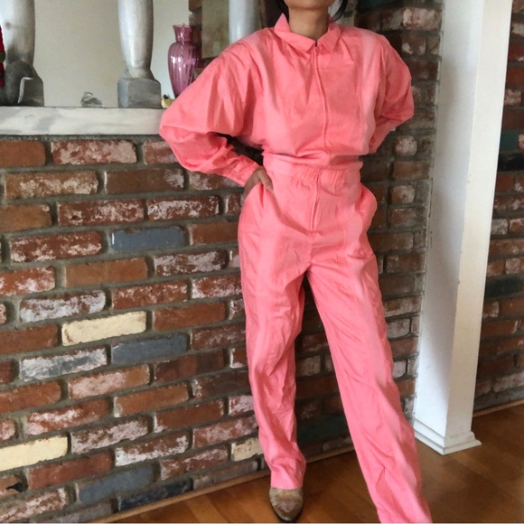 SOLD Vintage 1970s Saint Germain Paris Mod Light Jumpsuit - Picture 2 of 9